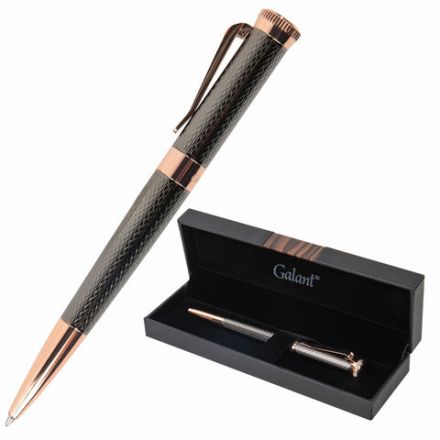Ручка подарочная шариковая GALANT "Taut", корпус оружейный металл, детали розовое золото, узел 0,7 мм, линия письма 0,5 мм, синяя, 144170 Ручка подарочная шариковая GALANT "Taut", корпус оружейный металл, детали розовое золото, узел 0,7 мм, линия письма 0,5 мм, синяя, 144170