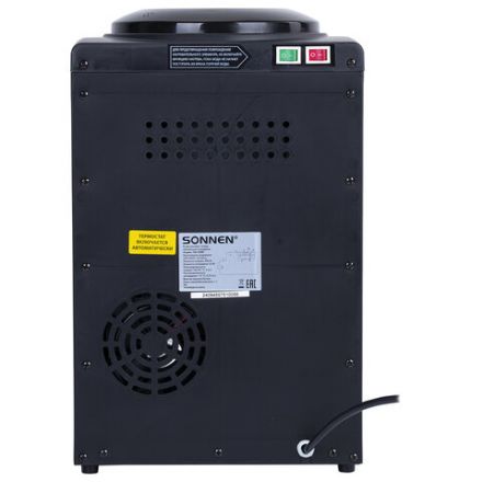 Кулер для воды SONNEN TSE-03BBP, настольный, НАГРЕВ/ОХЛАЖДЕНИЕ ЭЛЕКТРОННОЕ, 3 крана, черный/бежевый, 455751