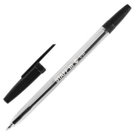 Ручки шариковые STAFF "C-51", НАБОР 10 шт., АССОРТИ, узел 1 мм, линия письма 0,5 мм, 142818