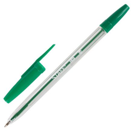 Ручки шариковые STAFF "C-51", НАБОР 10 шт., АССОРТИ, узел 1 мм, линия письма 0,5 мм, 142818