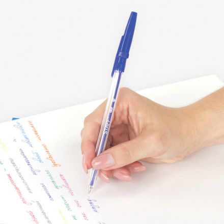 Ручки шариковые STAFF "C-51", НАБОР 10 шт., АССОРТИ, узел 1 мм, линия письма 0,5 мм, 142818