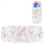 Насадка МОП для швабры OfficeClean Professioanl карманы\уши, 42*12см, хлопок (ворс 4-5,5см), белая