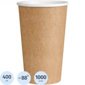 Стакан одноразовый бум. 1-сл 400мл 18OZ КРАФТ 1000шт/кор