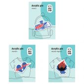 Набор акриловых значков MESHU "Panic", прямая УФ-печать, 3шт. Набор акриловых значков MESHU "Panic", прямая УФ-печать, 3шт.