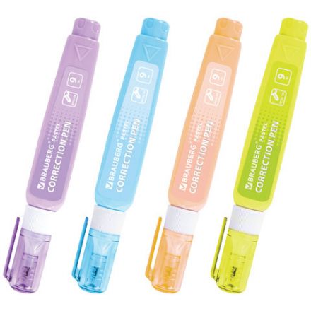 Ручка-корректор 9 мл ВЫГОДНАЯ УПАКОВКА, КОМПЛЕКТ 4 штуки, BRAUBERG PASTEL, 271922 Ручка-корректор 9 мл ВЫГОДНАЯ УПАКОВКА, КОМПЛЕКТ 4 штуки, BRAUBERG PASTEL, 271922