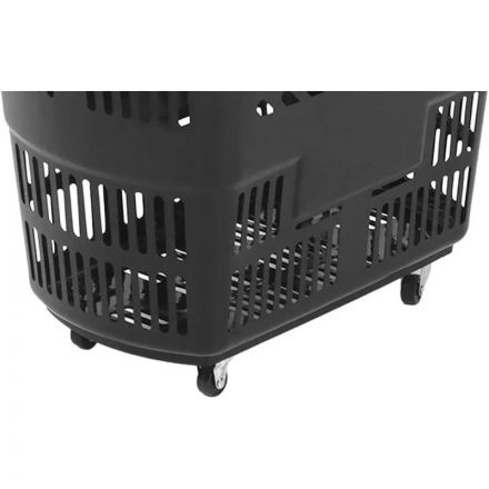 Корзина-тележка REK_Комус Мебель B35C.ECO.BL.BL 35л черная с чер.руч