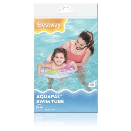 Надувной круг для плавания "Морские приключения", диаметр 51 см, 3-6 лет, до 60 кг, АССОРТИ, BESTWAY, 36113