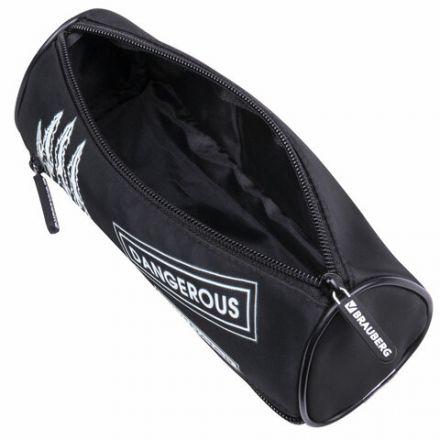 Пенал BRAUBERG, 3 отделения, нейлон, 21х7х7 см, "Claws", 272307