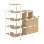 Loft Угловой внешний стеллаж наборный VR.L-58 Тиквуд светлый/Белый металл 862*1694*1869