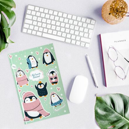 Блокнот А5 (134х206 мм), 80 л., твёрдый, клетка, BRAUBERG KIDS, "Пингвинчики", 114420 Блокнот А5 (134х206 мм), 80 л., твёрдый, клетка, BRAUBERG KIDS, "Пингвинчики", 114420