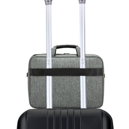 Сумка портфель BRAUBERG OFFICE с отделением для ноутбука 17,3", светло-серый меланж, 34х44х6 см, 272613