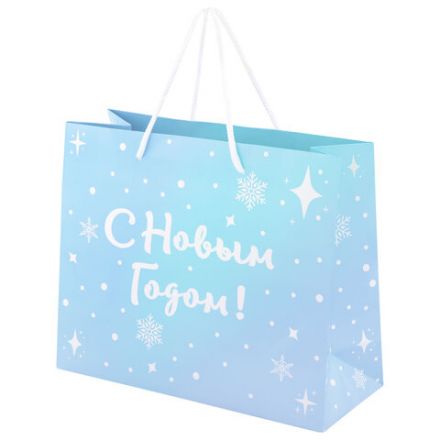 Пакет подарочный (1 шт.) новогодний, 26х13х32 см, "Сияние", ГОЛОГРАФИЯ, ассорти 4 дизайна, ЗОЛОТАЯ СКАЗКА, 592426