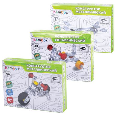 Конструктор металлический "Транспорт" 3 вида ассорти, BAMBOX, 666368