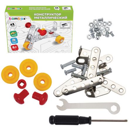 Конструктор металлический "Транспорт" 3 вида ассорти, BAMBOX, 666368