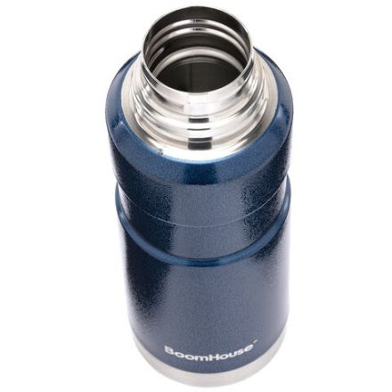 Термос 0,6 л, BOOMHOUSE (БУМХАУС) DARKBLUE, нержавеющая сталь SUS304, молотковая эмаль, крышка/кружка, синий, 700309