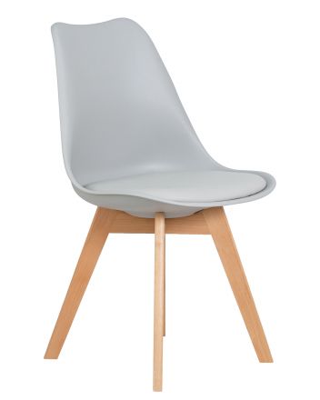 Стул обеденный DOBRIN JERRY SOFT, ножки светлый бук, цвет сиденья светло-серый (GR-01) Стул обеденный DOBRIN JERRY SOFT, ножки светлый бук, цвет сиденья светло-серый (GR-01)