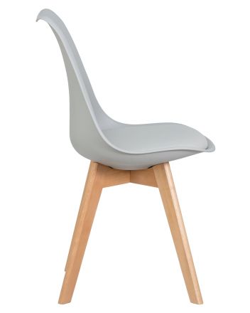 Стул обеденный DOBRIN JERRY SOFT, ножки светлый бук, цвет сиденья светло-серый (GR-01) Стул обеденный DOBRIN JERRY SOFT, ножки светлый бук, цвет сиденья светло-серый (GR-01)