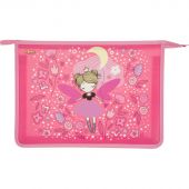 Папка для тетрадей №1School Фея А4 на молнии,пластик,ПТ-813