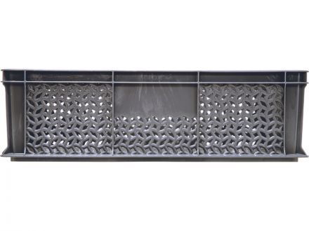 Ящик 600*400*180 мм дно сплош.стенки перф.без ручек серый