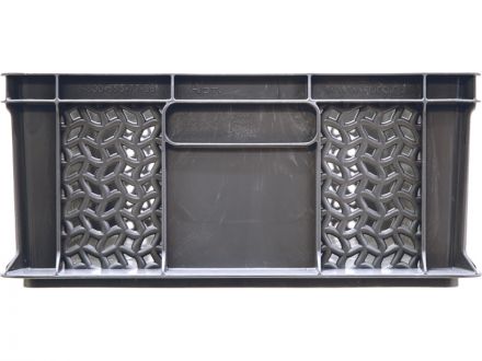 Ящик 600*400*180 мм дно сплош.стенки перф.без ручек серый