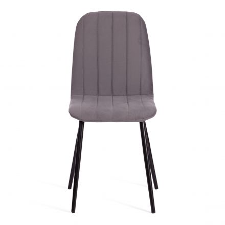 Стул ARC  Велюр/металл , 46 х 52 х 88 см, темно-серый/черный