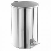 Ведро мусорное с педалью 10 литров, УСИЛЕННОЕ, кольцо под мешок, хром, нержавеющая сталь, ТИТАН Ведро мусорное с педалью 10 литров, УСИЛЕННОЕ, кольцо под мешок, хром, нержавеющая сталь, ТИТАН