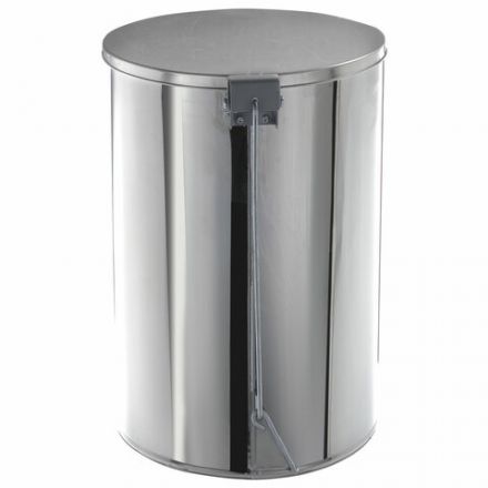 Ведро мусорное с педалью 10 литров, УСИЛЕННОЕ, кольцо под мешок, хром, нержавеющая сталь, ТИТАН