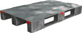 Паллет 1200x800х150 сплошной, усиленный, на 3-х полозьях   серый