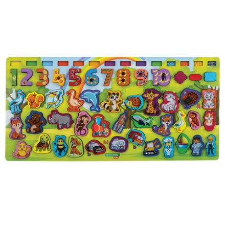 Сортер-доска деревянный развивающий по методу Монтессори, с магнитной рыбалкой BRAUBERG KIDS, 665242