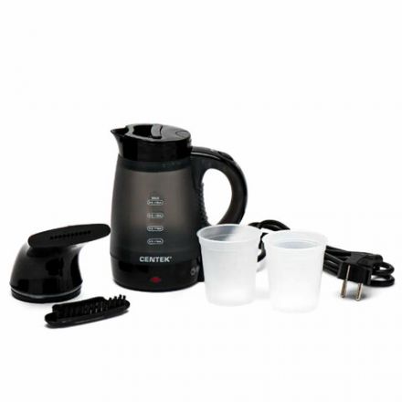 Отпариватель ручной CENTEK CT-2381 с функцией чайника, 600 Вт, пар 15 г/мин, резервуар 0,4 л, 1 режим, черный