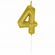 Свеча-цифра для торта "4" золотая с глиттером, 6 см, ЗОЛОТАЯ СКАЗКА, на шпажке, в блистере, 591417