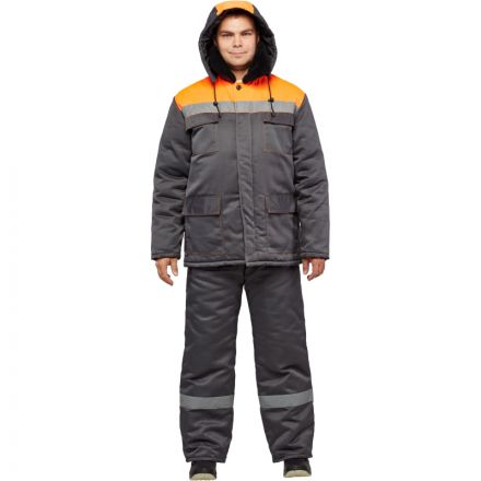 Костюм рабочий зимний з35-КПК серый/оранжевый (р.44-46) 182-188