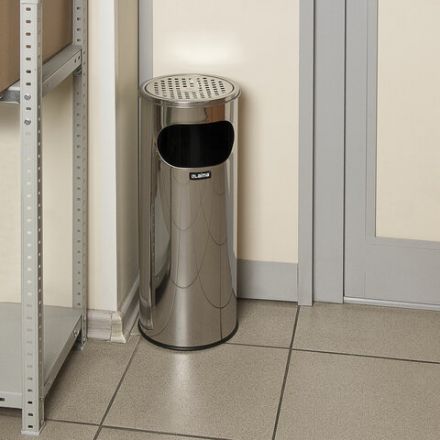 Урна с пепельницей 18 литров, 580х210 мм, нержавеющая сталь, зеркальная, LAIMA PROFESSIONAL, 606297 Урна с пепельницей 18 литров, 580х210 мм, нержавеющая сталь, зеркальная, LAIMA PROFESSIONAL, 606297