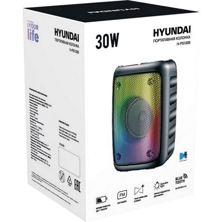 Акустическая система Hyundai H-PS1006 черный 30W 1.0 BT 10м 1500mAh Акустическая система Hyundai H-PS1006 черный 30W 1.0 BT 10м 1500mAh