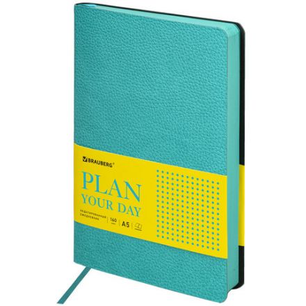 Ежедневник недатированный А5 (138х213 мм) BRAUBERG "Stylish", кожзам, гибкий, 160 л., бирюзовый, 111862 Ежедневник недатированный А5 (138х213 мм) BRAUBERG "Stylish", кожзам, гибкий, 160 л., бирюзовый, 111862