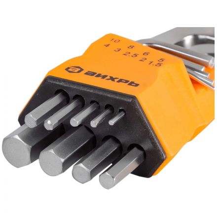 Набор ключей имбусовых Вихрь HEX, 9 шт, 1.5-10 мм 73/6/5/11