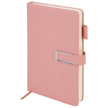 Ежедневник недатированный, А5, 143х210 мм, BRAUBERG "Dainty", под кожу, магнитная застежка, 160 л., розовый, 117143