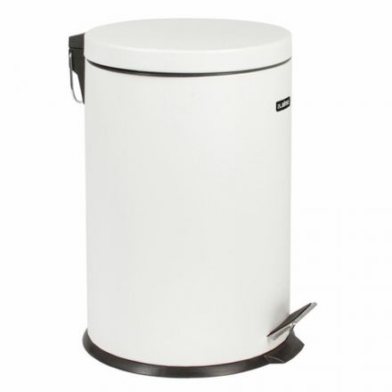 Ведро мусорное с педалью 20 литров "Classic", БЕЛОЕ ГЛЯНЦЕВОЕ, металлическое, со съемным внутренним ведром, LAIMA, 604949