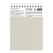 Блокнот МАЛЫЙ ФОРМАТ А6, 60 л., силиконовый гребень, обложка пластик, клетка, BRAUBERG, бежевый, 117563 Блокнот МАЛЫЙ ФОРМАТ А6, 60 л., силиконовый гребень, обложка пластик, клетка, BRAUBERG, бежевый, 117563