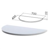 Стол приставной полукруг "Монолит", 700х400х750 мм, БЕЗ ОПОРЫ (640137), цвет серый, ПМ34.11