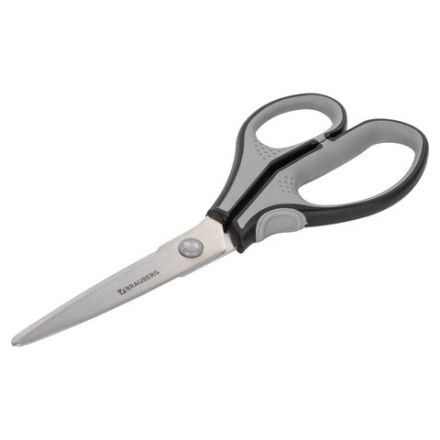 Ножницы BRAUBERG "SUPER", 210 мм, серо-черные, 2-х сторонняя заточка, эргономичные ручки, 237296 Ножницы BRAUBERG "SUPER", 210 мм, серо-черные, 2-х сторонняя заточка, эргономичные ручки, 237296