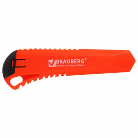 Нож канцелярский 18 мм, КОМПЛЕКТ "5 шт. + 1 шт. В ПОДАРОК", фиксатор, блистер, BRAUBERG "Classic", 238773