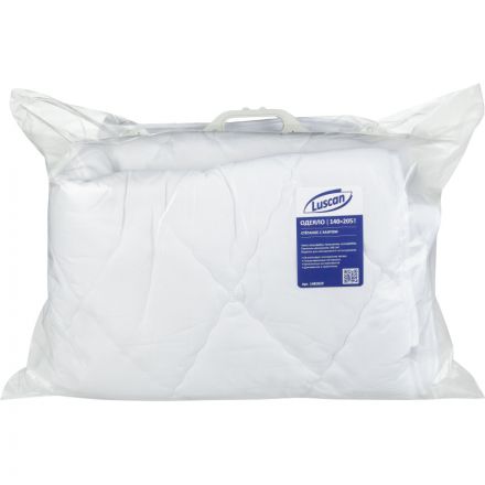 Одеяло 140х205 стеганое, кант, 200-250гр/м2 (холлофайбер/микрофибра),белый