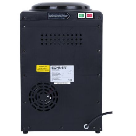 Кулер для воды SONNEN TSE-03BP, настольный, НАГРЕВ/ОХЛАЖДЕНИЕ ЭЛЕКТРОННОЕ, 3 крана, антрацит, 455752