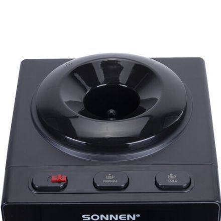 Кулер для воды SONNEN TSE-03BP, настольный, НАГРЕВ/ОХЛАЖДЕНИЕ ЭЛЕКТРОННОЕ, 3 крана, антрацит, 455752