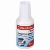 Корректирующая жидкость BRAUBERG "Classic", быстросохнущая, 20 мл, с кисточкой, 220255 Корректирующая жидкость BRAUBERG "Classic", быстросохнущая, 20 мл, с кисточкой, 220255