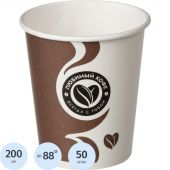 Стакан одноразовый бум. 1сл., d80, 200мл SP9S, 50шт/уп.,SP9S Любимый кофе