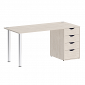 Home Office Стол письменный VR.SP-3-158.4 Денвер светлый/Хром опоры 1580*720*750 Home Office Стол письменный VR.SP-3-158.4 Денвер светлый/Хром опоры 1580*720*750