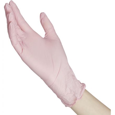 Перчатки нитрил, н/c, н/о, текстур, Benovy (S) 50п/уп, розовый