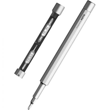 Отвертка с набором бит карманная Pocket Precision Screwdriver SE (серебр)